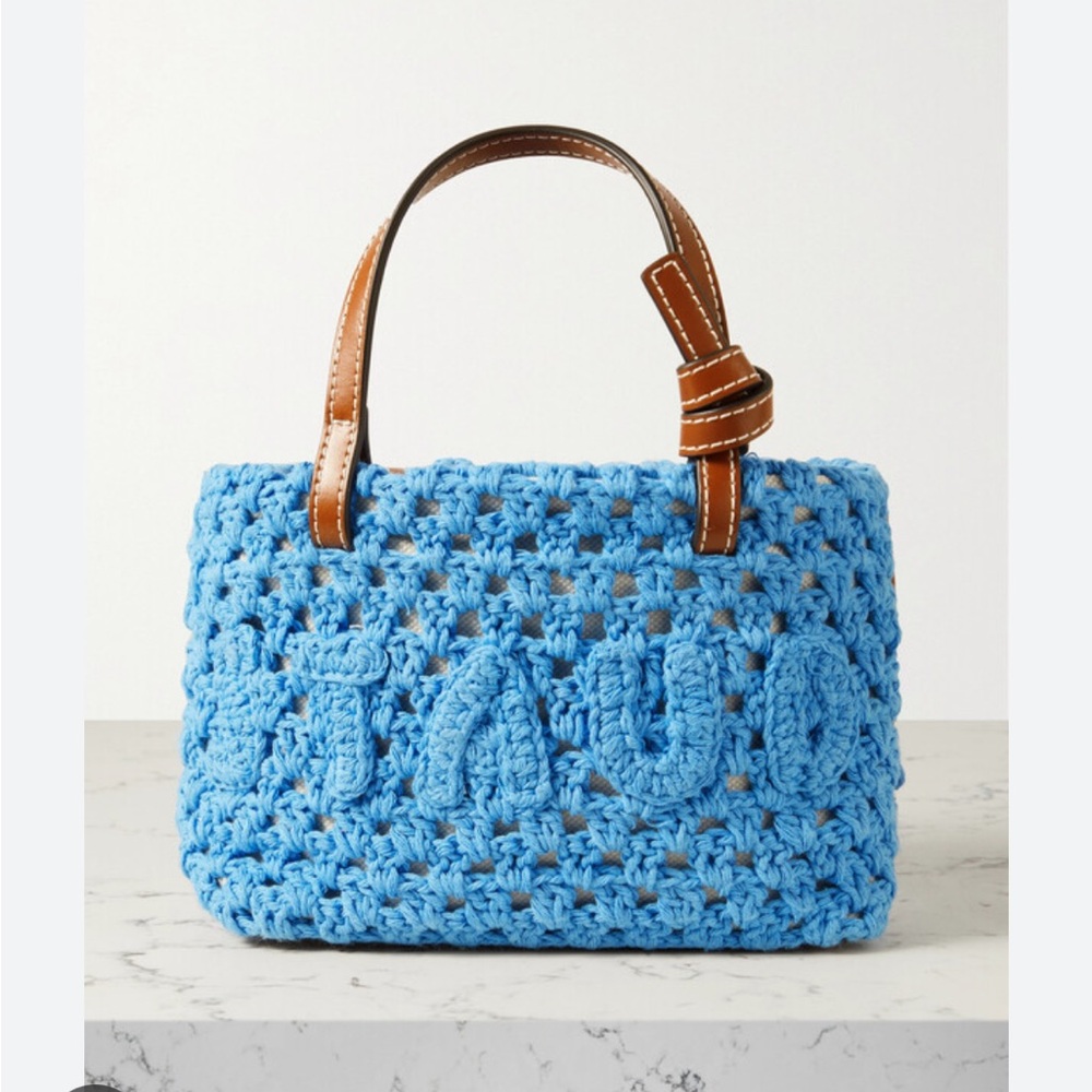 Staud Crochet Ria Bag - blue - like new - potentially never worn